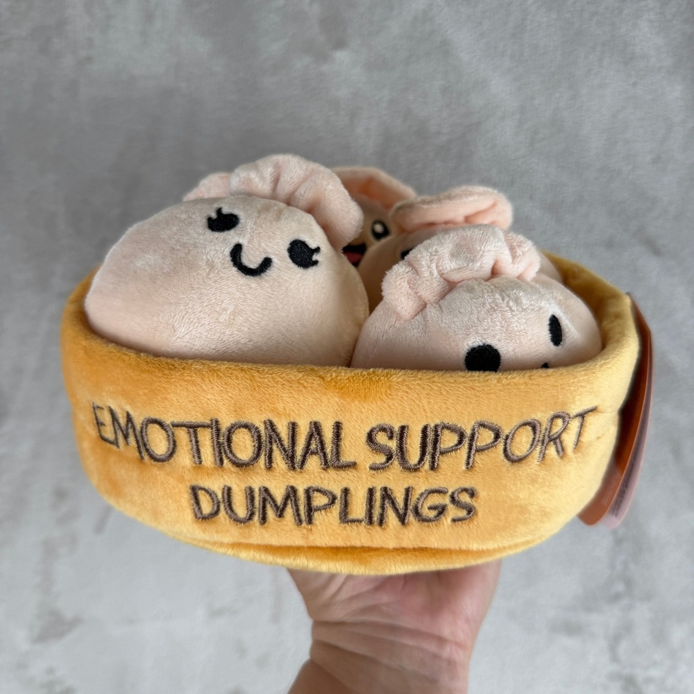 Relatable Emotional Support Dumplings Plush Set Kawaii Food Stuffed Toy New